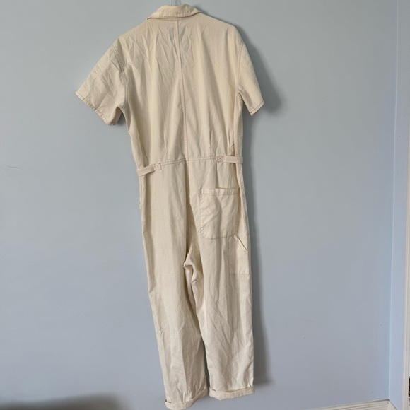 Anthropologie’s Pistola Grover 100% Cotton Utility Jumpsuit in Cream Size L - Picture 2 of 10